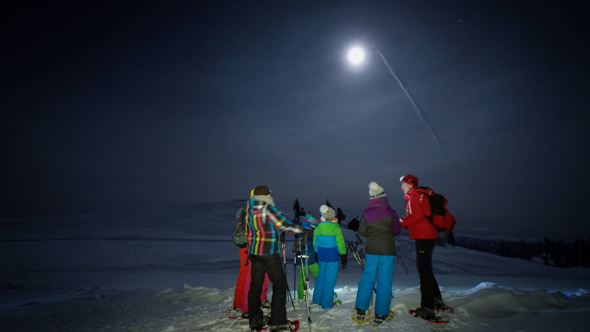 Schneeschuhwanderung bei Vollmond am Dobratsch