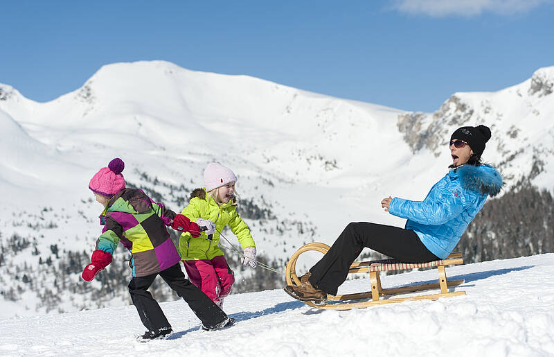 Bad Kleinkirchheim mit der Rodel unterwegs