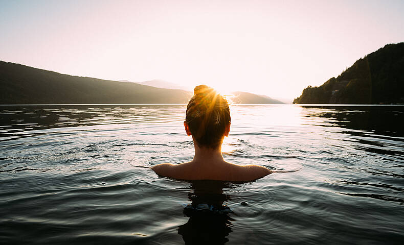 Abendsonne im Seebad im Romantik SPA Hotel Seefischer am Millstätter