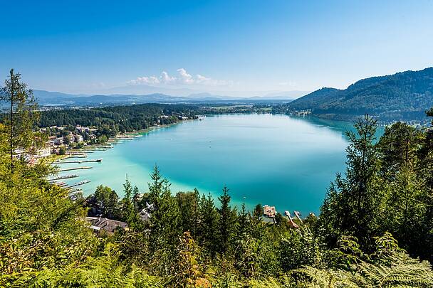 Blick über den Klopeiner See in Kärnten