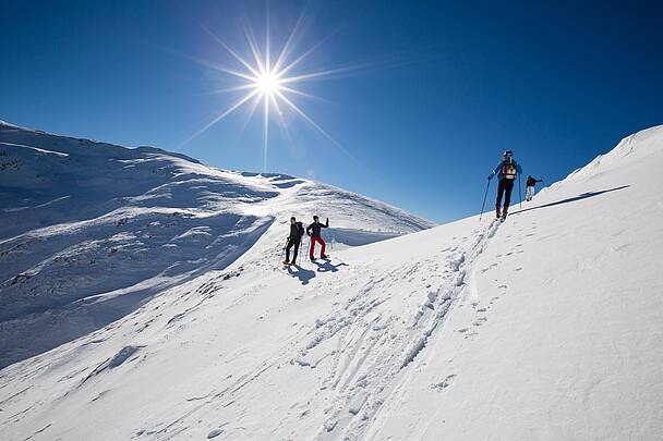 Skitour am Falkert bei strahlendem Sonnenschein