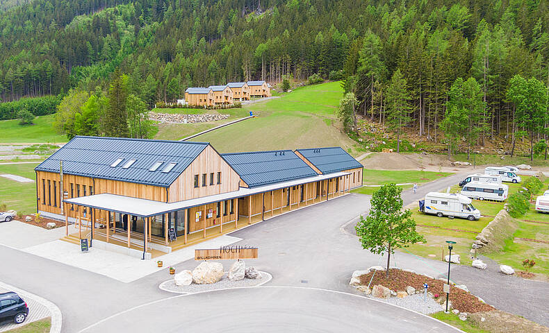 Übersicht Hochoben Camping im Sommer