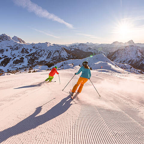 Skigenuss am Nassfeld Skifahren auf der Piste